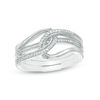 Thumbnail Image 1 of Convertibilities 1/10 CT. T.W. Diamond Interlocking Loops Three-in-One Ring in Sterling Silver