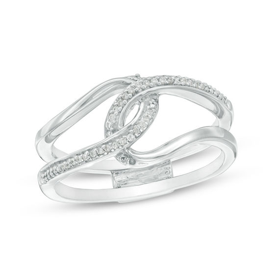 Convertibilities 1/10 CT. T.w. Diamond Interlocking Loops Three-in-One Ring in Sterling Silver