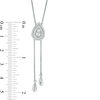 Thumbnail Image 2 of 1/5 CT. T.W. Diamond Double Pear-Shaped Lariat Bolo Necklace in Sterling Silver - 26"