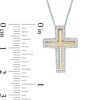 Thumbnail Image 4 of Convertibilities 1/8 CT. T.W. Diamond Cross Three-in-One Pendant in Sterling Silver and 10K Gold