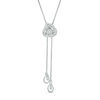 Thumbnail Image 1 of 1/8 CT. T.W. Diamond Love Knot Lariat Bolo Necklace in Sterling Silver - 26"
