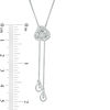 Thumbnail Image 2 of 1/8 CT. T.W. Diamond Love Knot Lariat Bolo Necklace in Sterling Silver - 26"