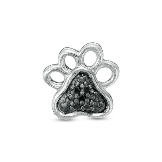 1/20 CT. T.w. Black Diamond Dog Paw Single Stud Earring in Sterling Silver