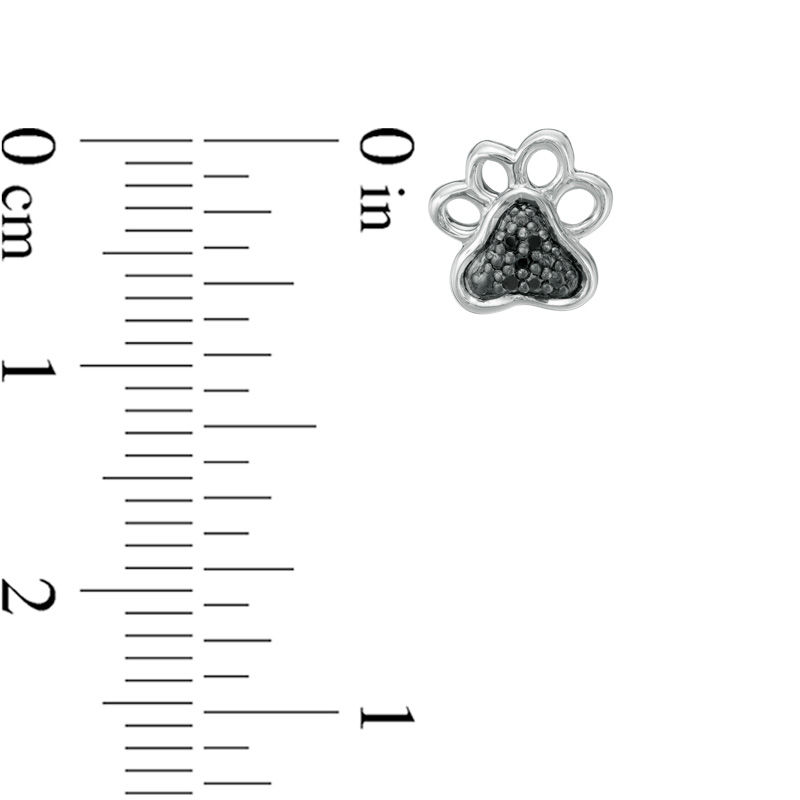 Main Image 2 of 1/20 CT. T.W. Black Diamond Dog Paw Single Stud Earring in Sterling Silver