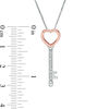 Thumbnail Image 3 of Convertibilities 1/20 CT. T.W. Diamond Heart-Top Key and Lock Three-in-One Pendant in Sterling Silver and 10K Rose Gold
