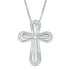 Thumbnail Image 1 of Convertibilities 1/20 CT. T.W. Diamond Cross Three-in-One Pendant in Sterling Silver