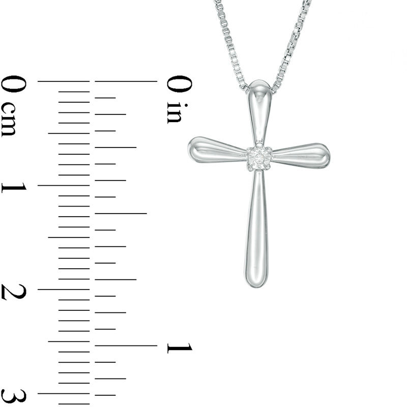 Main Image 2 of Convertibilities 1/20 CT. T.W. Diamond Cross Three-in-One Pendant in Sterling Silver