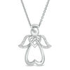 Thumbnail Image 0 of 1/20 CT. T.W. Diamond Double Heart Angel Pendant in Sterling Silver