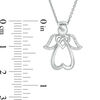 Thumbnail Image 1 of 1/20 CT. T.W. Diamond Double Heart Angel Pendant in Sterling Silver