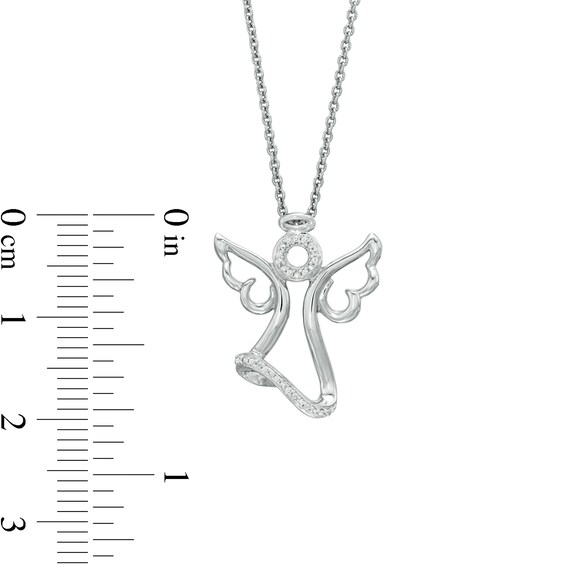 Diamond Accent Angel Pendant in Sterling Silver