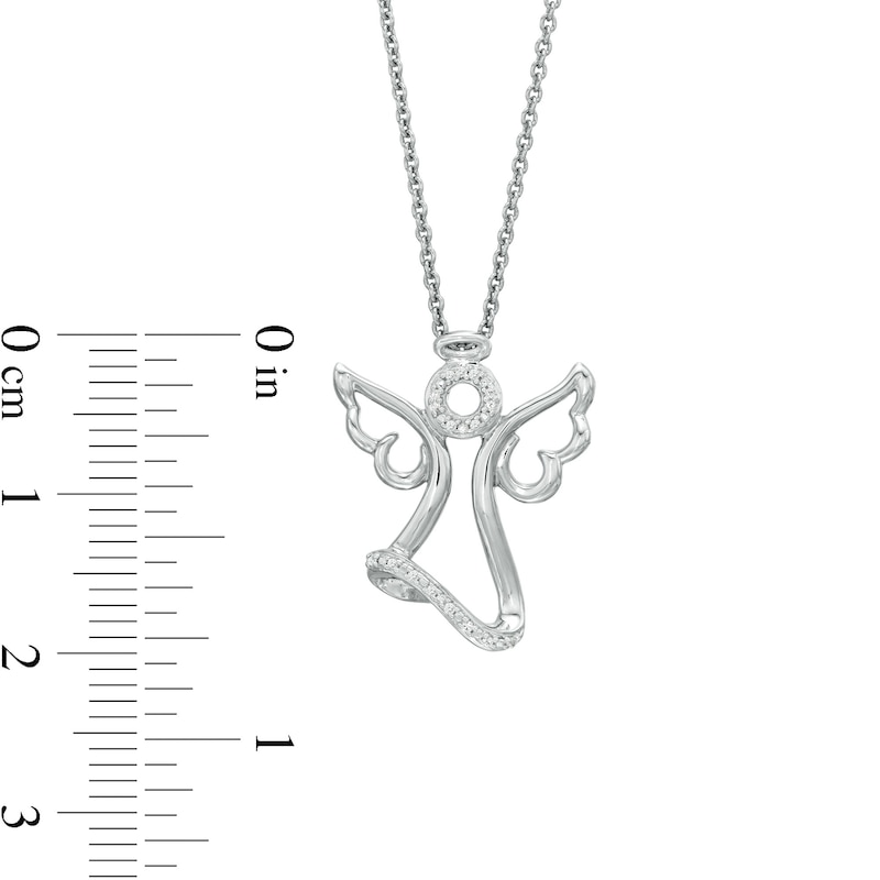 Main Image 3 of Diamond Accent Angel Pendant in Sterling Silver