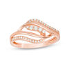 Thumbnail Image 1 of 1/5 CT. T.W. Diamond Crossover Ring in 10K Rose Gold