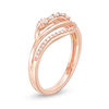 Thumbnail Image 1 of 1/5 CT. T.W. Diamond Crossover Ring in 10K Rose Gold
