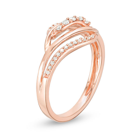 1/5 CT. T.w. Diamond Crossover Ring in 10K Rose Gold