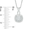 Thumbnail Image 2 of 1/2 CT. T.W. Quad Princess-Cut Diamond Double Frame Twist Vintage-Style Pendant in 10K White Gold
