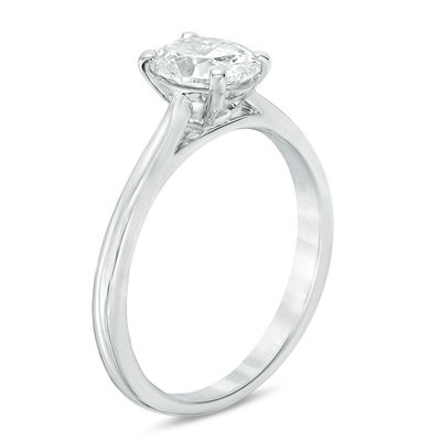 1 CT SOLITAIRE DIAMOND RING 14k WHITE GOLD Size 6.5 