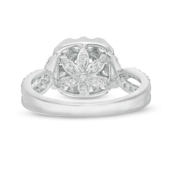 Love's Destiny by Zales 2 CT. T.w. Certified Diamond Cushion Frame Twist Shank Bridal Set in 14K White Gold (I/Si2)