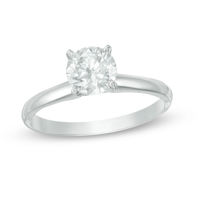 Main Image 1 of 1 CT. Diamond Solitaire Engagement Ring in 10K White Gold (K/I3)