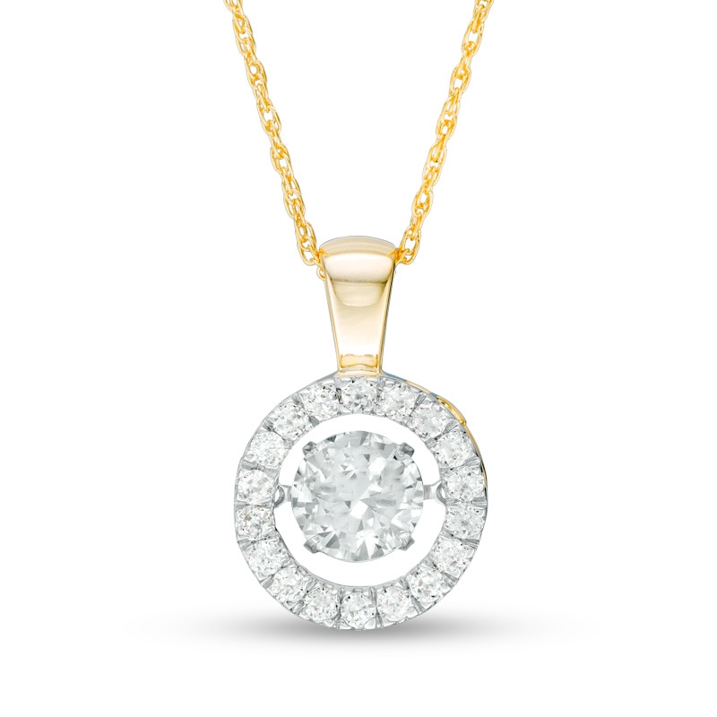 Main Image 1 of Unstoppable Love™ 6.5mm Lab-Created White Sapphire Circle Pendant in Sterling Silver with 14K Gold Plate