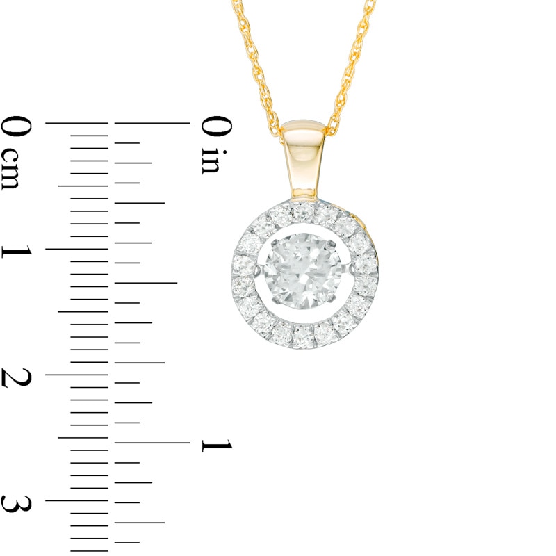 Main Image 2 of Unstoppable Love™ 6.5mm Lab-Created White Sapphire Circle Pendant in Sterling Silver with 14K Gold Plate