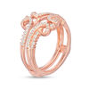 Thumbnail Image 2 of 1/3 CT. T.W. Diamond Double Crown Solitaire Enhancer in 14K Rose Gold