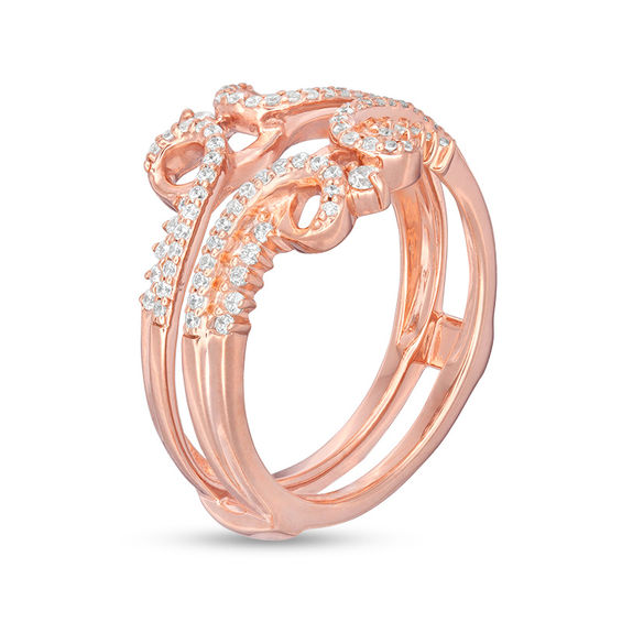 1/3 CT. T.w. Diamond Double Crown Solitaire Enhancer in 14K Rose Gold