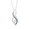 Thumbnail Image 1 of Enhanced Blue and White Composite Diamond Accent Infinity Pendant in Sterling Silver