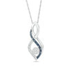 Thumbnail Image 1 of Enhanced Blue and White Composite Diamond Accent Infinity Pendant in Sterling Silver