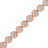 Thumbnail Image 1 of 1/4 CT. T.W. Diamond Circle Tennis Bracelet in Sterling Silver with 14K Rose Gold Plate - 7.25"