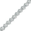 Thumbnail Image 0 of 1/10 CT. T.W. Diamond "S" Tennis Bracelet in Sterling Silver - 7.25"