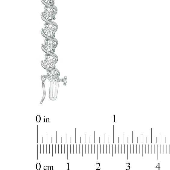 1/10 CT. T.w. Diamond "S" Tennis Bracelet in Sterling Silver - 7.25"