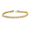 Thumbnail Image 2 of 1/10 CT. T.W. Diamond "S" Tennis Bracelet in Sterling Silver with 14K Gold Plate - 7.25"