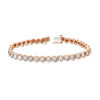 Thumbnail Image 2 of 1/4 CT. T.W. Diamond "S" Tennis Bracelet in Sterling Silver with 14K Rose Gold Plate - 7.25"