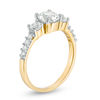 Lab-Created White Sapphire Three Stone Ring in 10K Gold