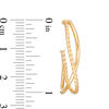 Thumbnail Image 2 of Made in Italy Rope Crossover Double J-Hoop Earrings in 14K Gold