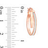 Thumbnail Image 2 of Made in Italy Glitter Enamel Double Hoop Earrings in 14K Rose Gold