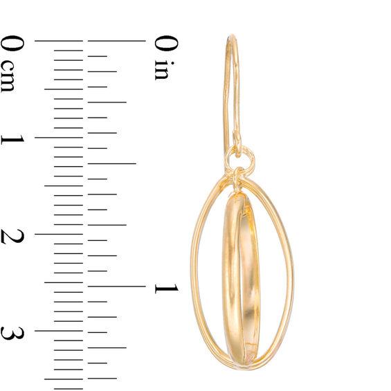 Made in Italy Double Intertwined Oval Drop Earrings in 14K Gold
