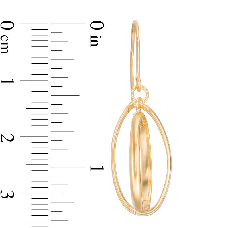 Main Image 2 of Made in Italy Double Intertwined Oval Drop Earrings in 14K Gold