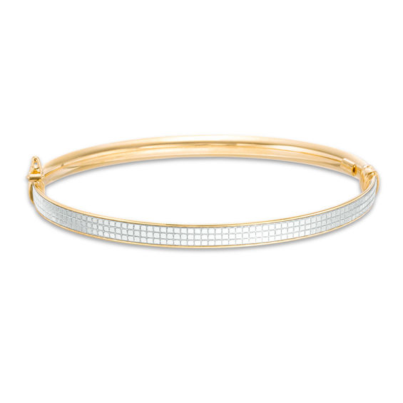 Made in Italy Pavé Glitter Enamel Bangle in 14K Gold