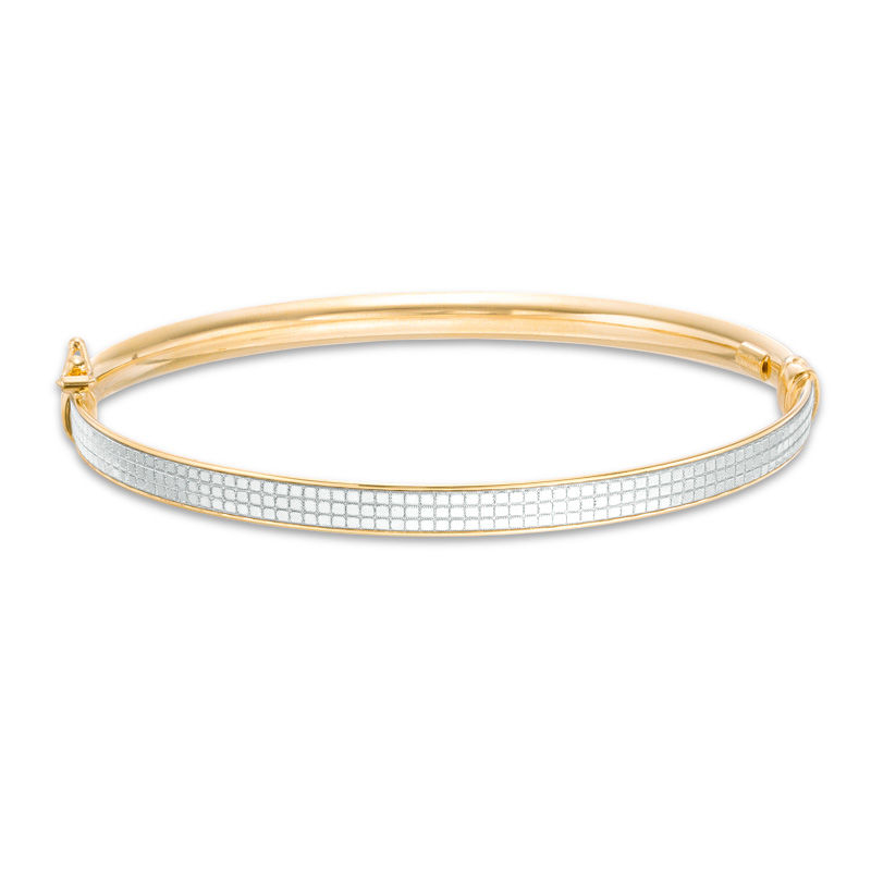 Main Image 1 of Made in Italy Pavé  Glitter Enamel Bangle in 14K Gold