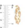 Thumbnail Image 2 of Made in Italy Glitter Enamel Twist Hoop Earrings in 14K Gold