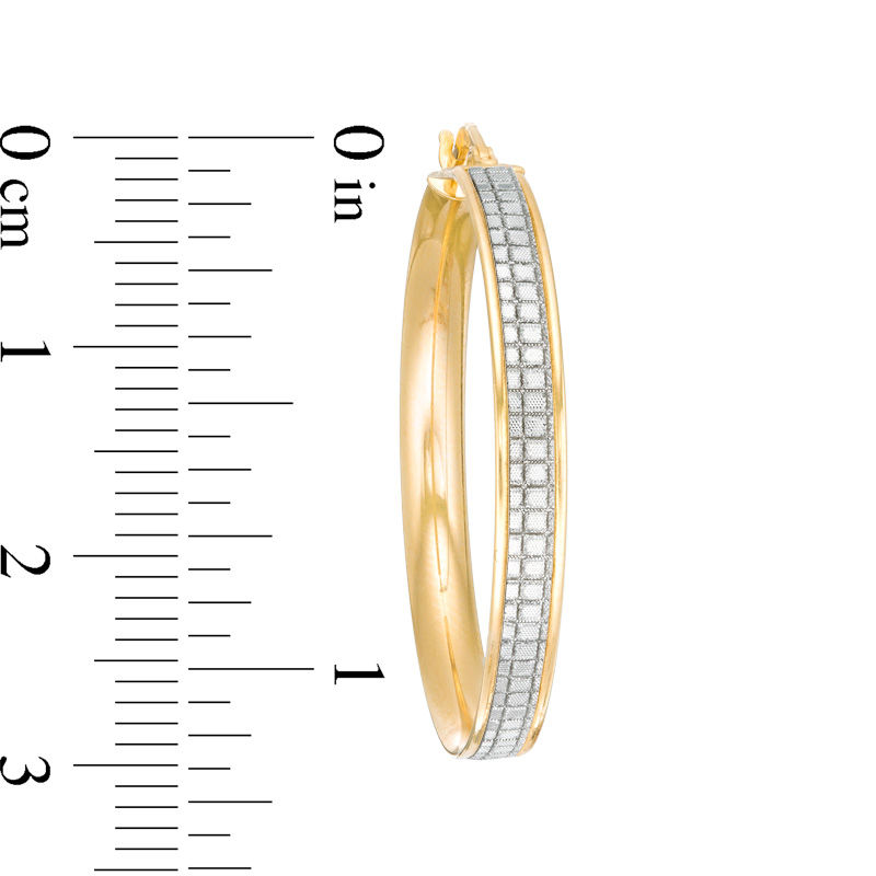 Main Image 2 of Made in Italy Pavé Glitter Enamel Hoop Earrings in 14K Gold