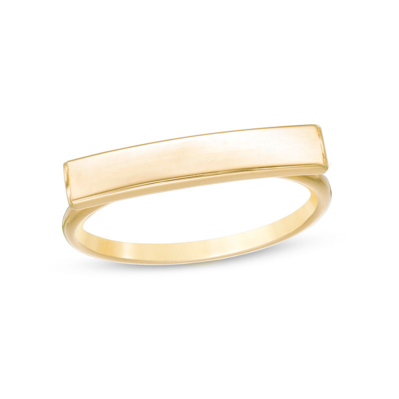 Main Image 1 of Made in Italy Bar Ring in 14K Gold - Size 7