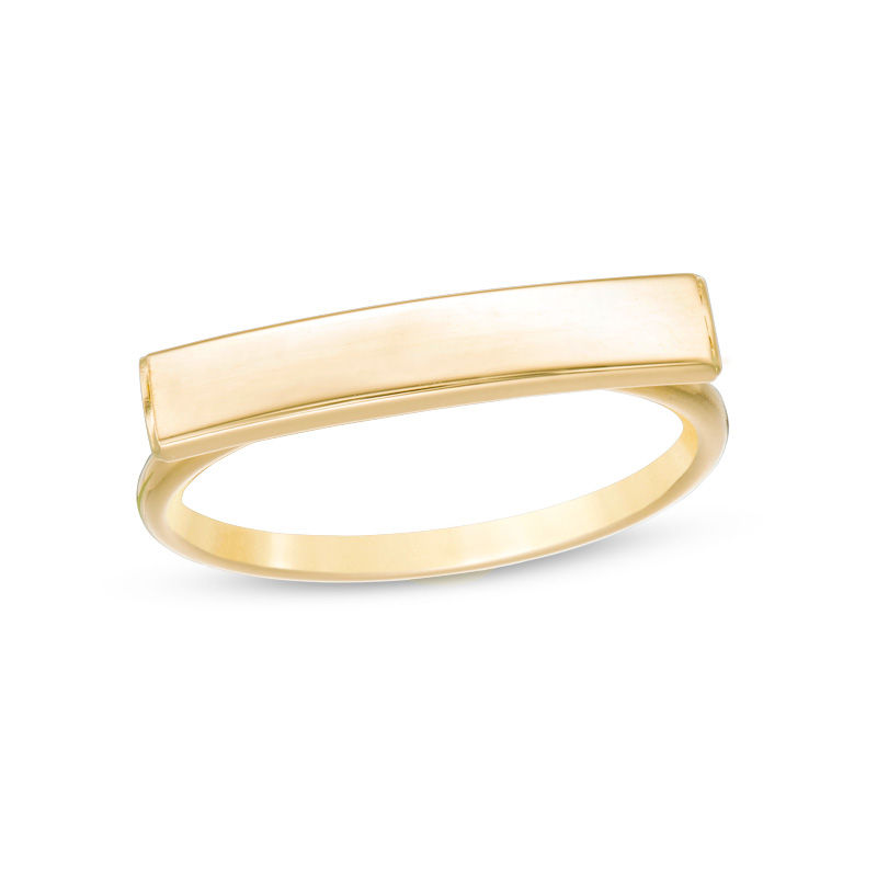 Made in Italy Bar Ring in 14K Gold - Size 7