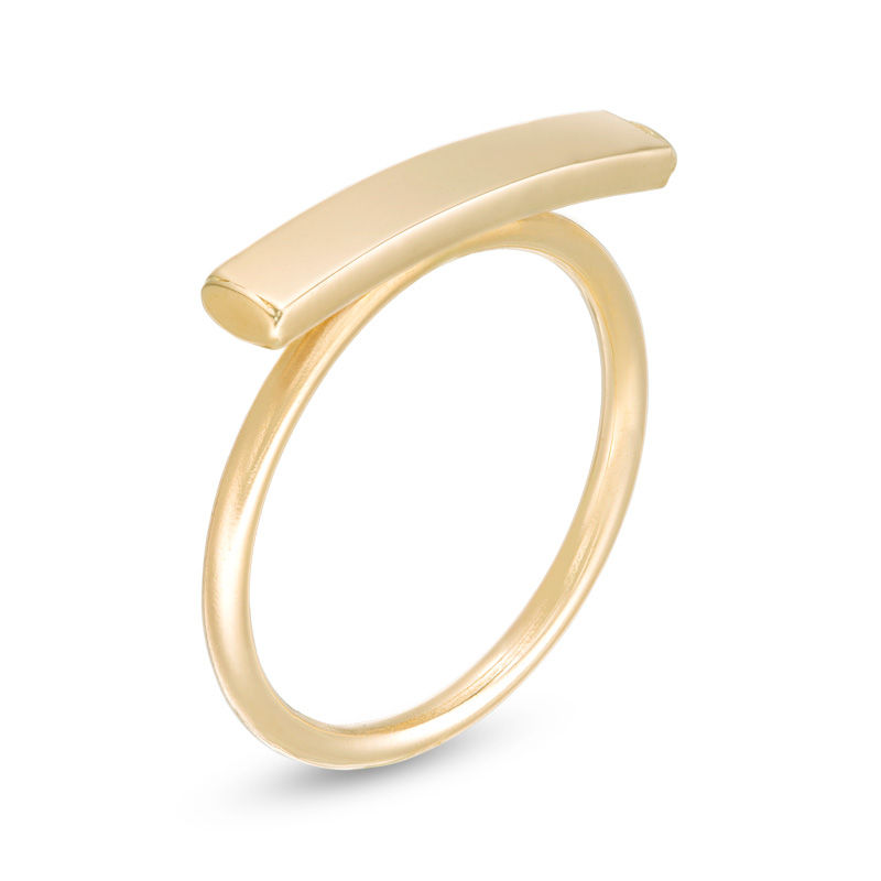 Main Image 2 of Made in Italy Bar Ring in 14K Gold - Size 7