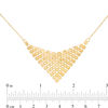 Thumbnail Image 2 of Made in Italy Diamond-Cut Triangle Mesh Necklace in 14K Gold - 18.25"
