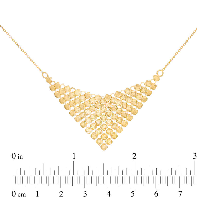 Main Image 2 of Made in Italy Diamond-Cut Triangle Mesh Necklace in 14K Gold - 18.25"