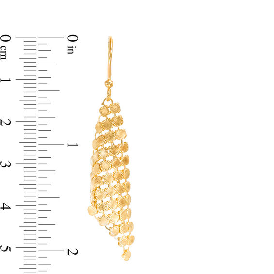 Made in Italy Diamond-Cut Mesh Drop Earrings in 14K Gold