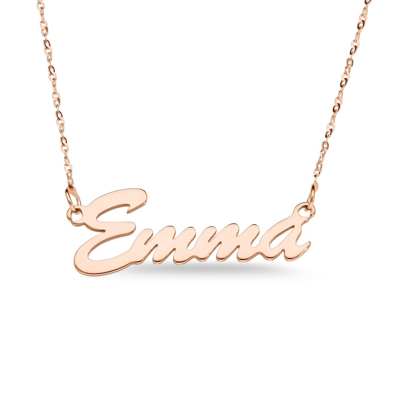 Script Name Necklace in 10K Rose Gold (1 Line) Zales