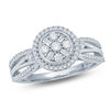 Thumbnail Image 0 of 1/2 CT. T.W. Composite Diamond Frame Multi-Row Split Shank Engagement Ring in 10K White Gold